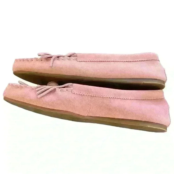 Rampage Lindy Moccasins Pink Suede Leather Size 8 Beaded Boho - Picture 5 of 9